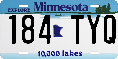 MN license plate 184TYQ