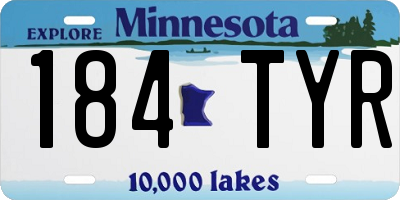 MN license plate 184TYR
