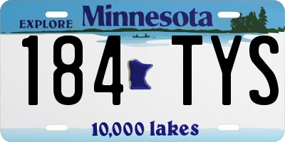 MN license plate 184TYS
