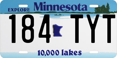 MN license plate 184TYT