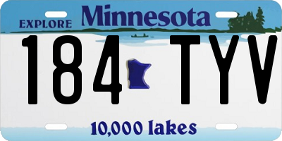 MN license plate 184TYV
