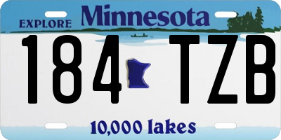 MN license plate 184TZB