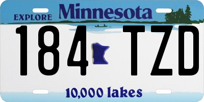 MN license plate 184TZD