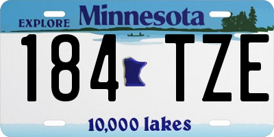 MN license plate 184TZE