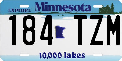 MN license plate 184TZM