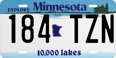 MN license plate 184TZN