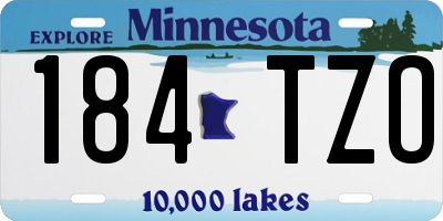MN license plate 184TZO