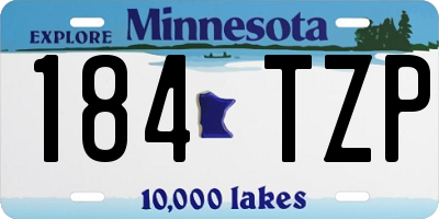 MN license plate 184TZP