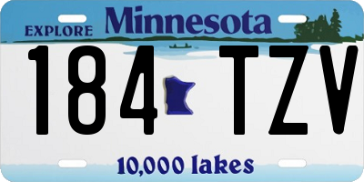 MN license plate 184TZV