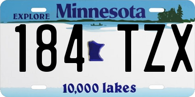 MN license plate 184TZX