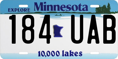 MN license plate 184UAB
