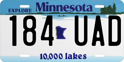 MN license plate 184UAD