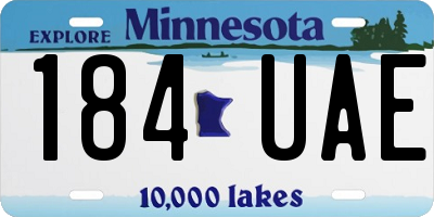MN license plate 184UAE