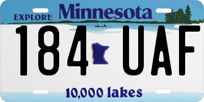 MN license plate 184UAF