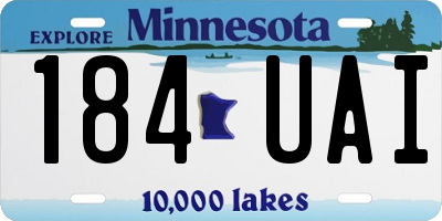 MN license plate 184UAI