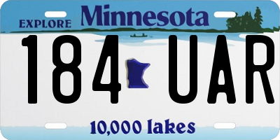 MN license plate 184UAR