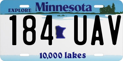 MN license plate 184UAV