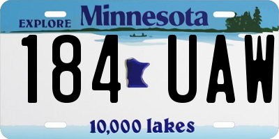 MN license plate 184UAW