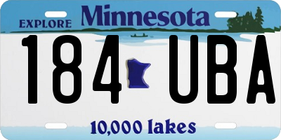 MN license plate 184UBA