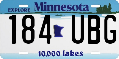 MN license plate 184UBG