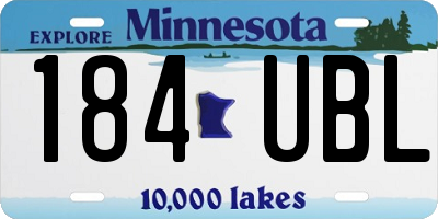 MN license plate 184UBL