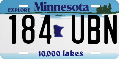 MN license plate 184UBN