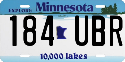 MN license plate 184UBR