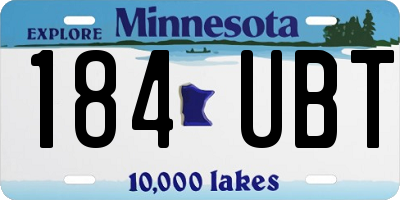 MN license plate 184UBT