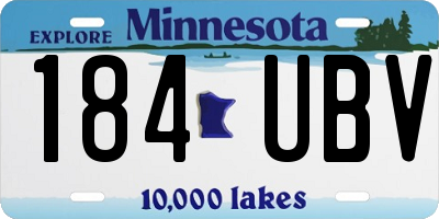 MN license plate 184UBV
