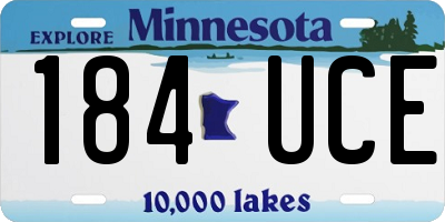 MN license plate 184UCE