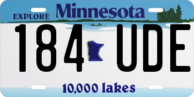 MN license plate 184UDE