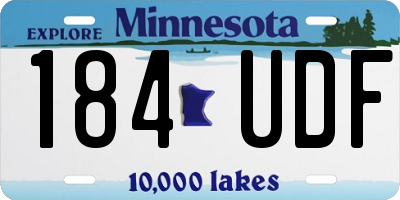 MN license plate 184UDF