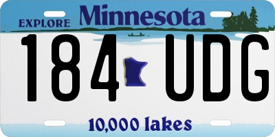 MN license plate 184UDG