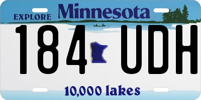 MN license plate 184UDH