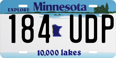 MN license plate 184UDP