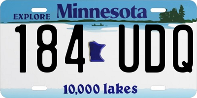 MN license plate 184UDQ