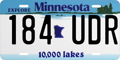 MN license plate 184UDR