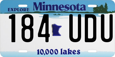 MN license plate 184UDU