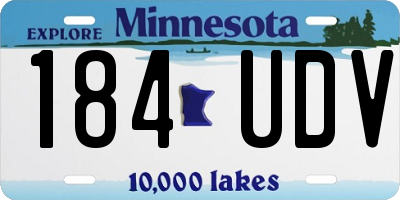 MN license plate 184UDV