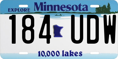 MN license plate 184UDW