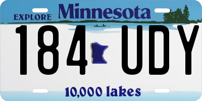 MN license plate 184UDY