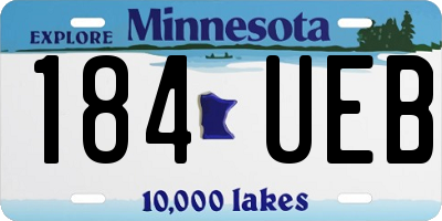 MN license plate 184UEB