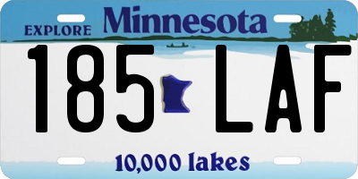 MN license plate 185LAF