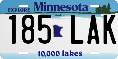 MN license plate 185LAK