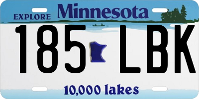 MN license plate 185LBK