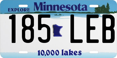 MN license plate 185LEB