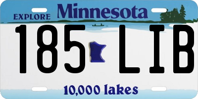 MN license plate 185LIB