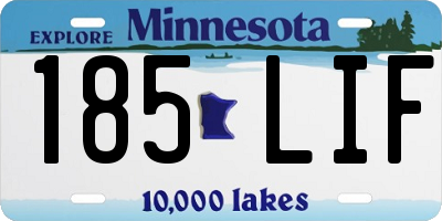 MN license plate 185LIF