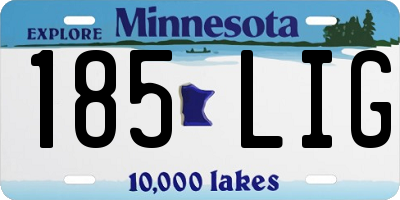 MN license plate 185LIG