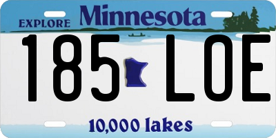 MN license plate 185LOE